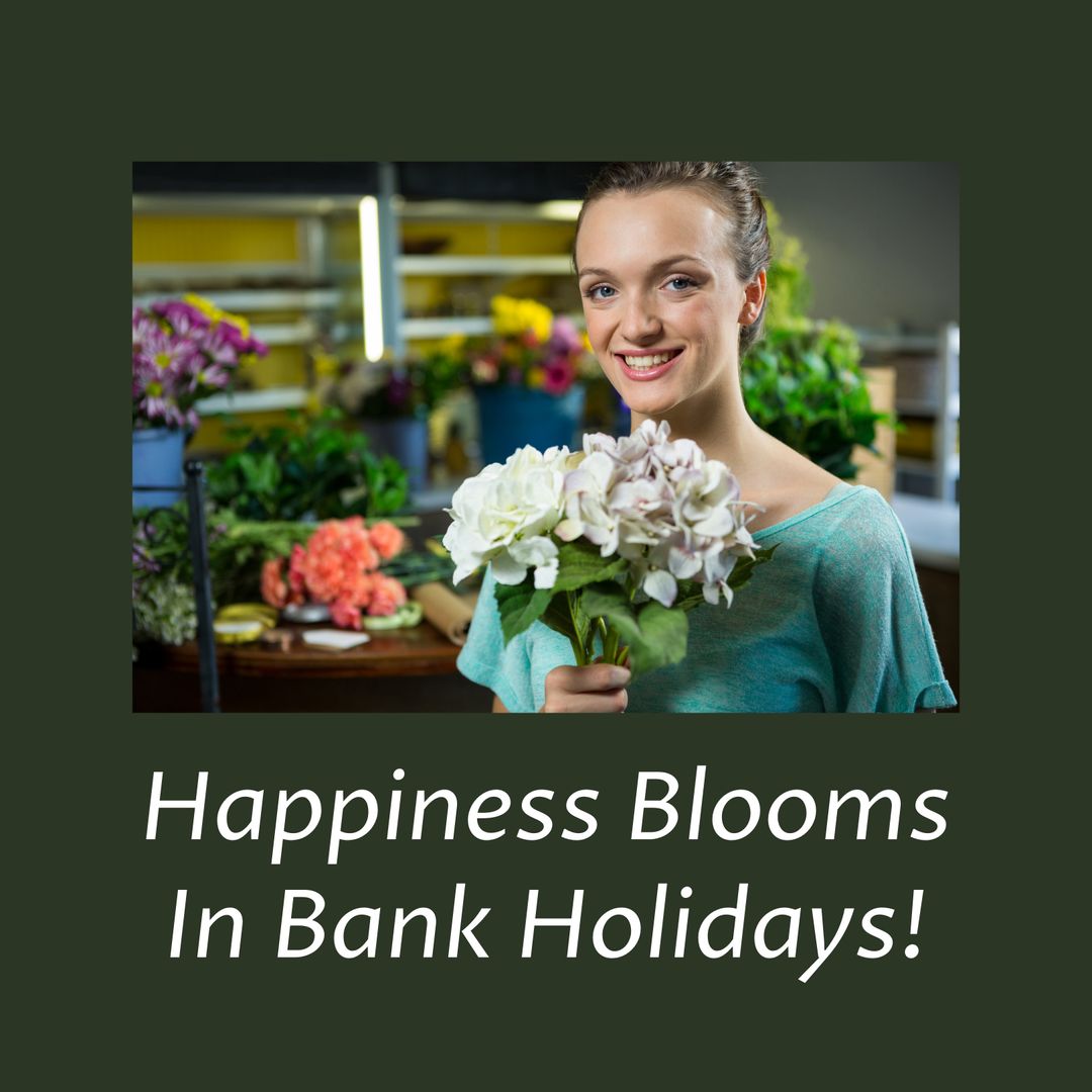 Spring Happiness with Smiling Florist Holding Fresh Blooms