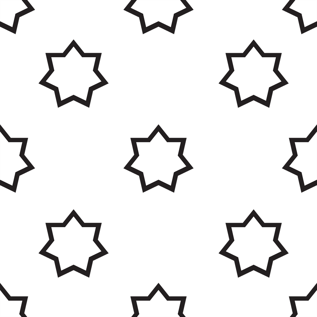 White Stars Seamless Pattern on Transparent Background
