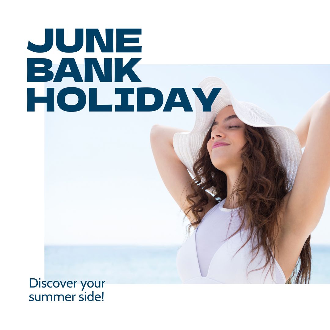 Woman Enjoying June Bank Holiday at Beach