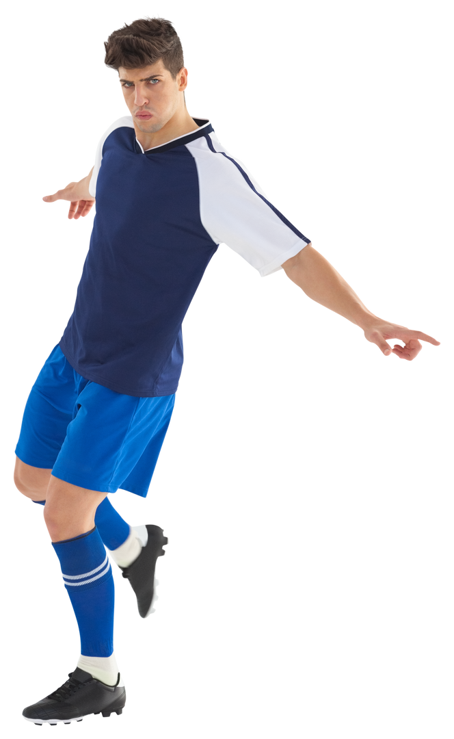 Caucasian Footballer Running on Transparent Background - Download Free Stock Images Pikwizard.com