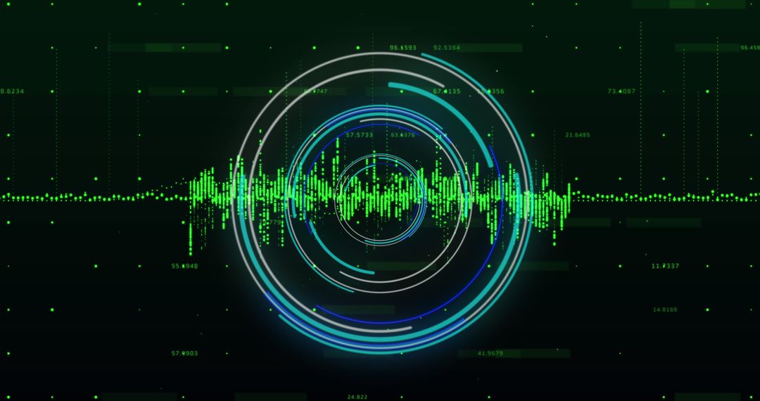 Futuristic Financial Data Interface with Digital Waveform