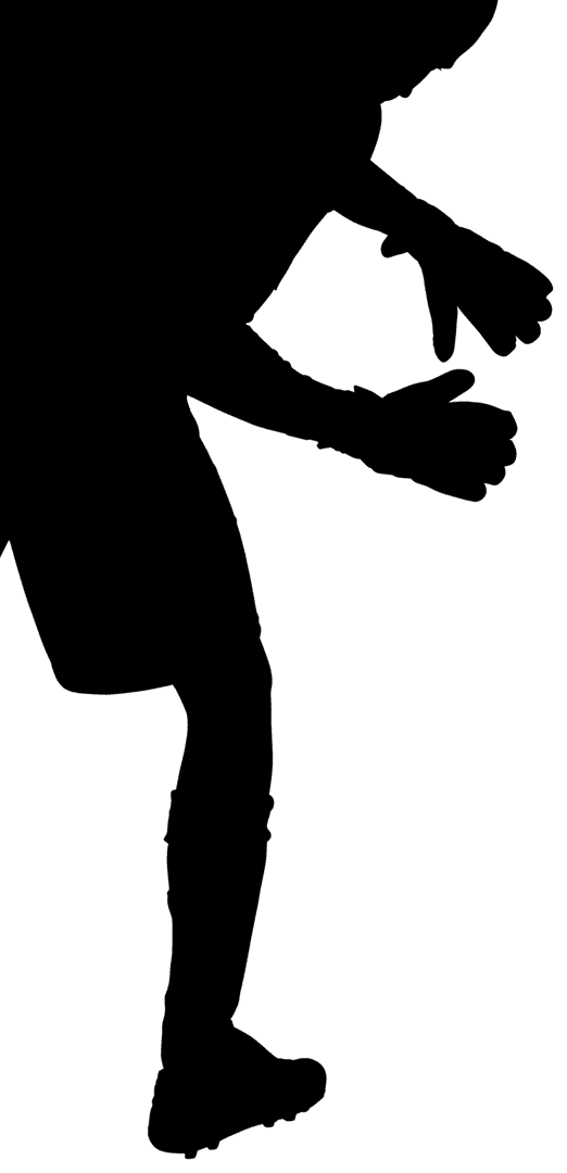 Silhouette of Man in Dynamic Pose on Transparent Background