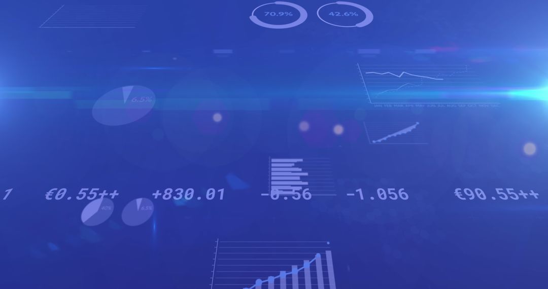 Digital Financial Data Analysis with Blue Technology Interface