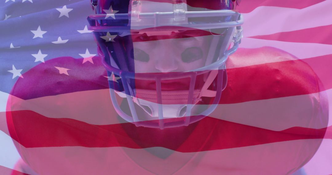 American Football Player Overlaid on USA Flag - Free Images, Stock Photos and Pictures on Pikwizard.com