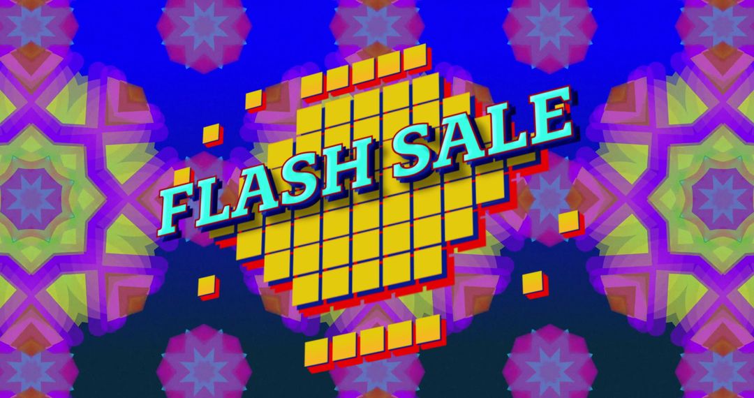 Flash Sale Promotion with Retro Design and Colorful Background