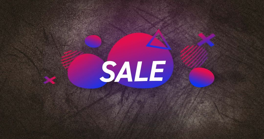 Vibrant Sale Graphic with Gradient Shapes and Text
