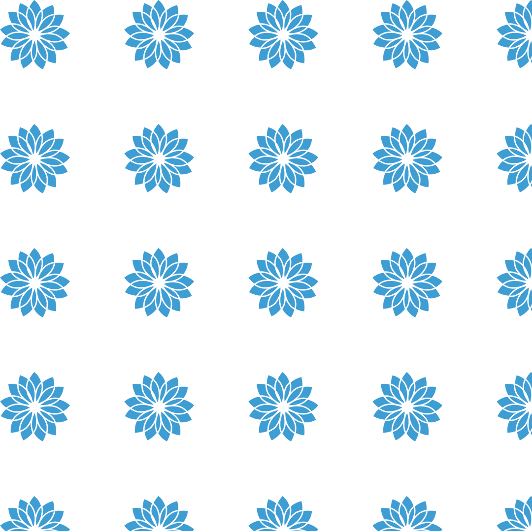 Blue Floral Repeat Pattern on Transparent Background for Creative Design