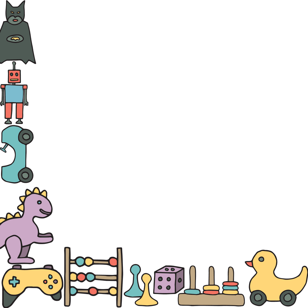 Transparent Frame of Children's Toys Vector Illustration