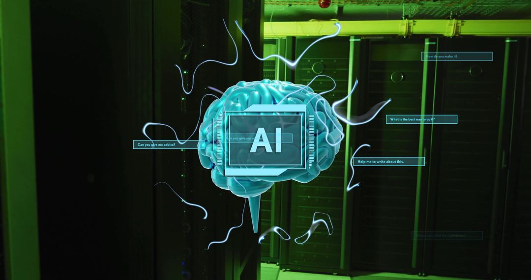 AI Conceptual Image in Data Center Server Room