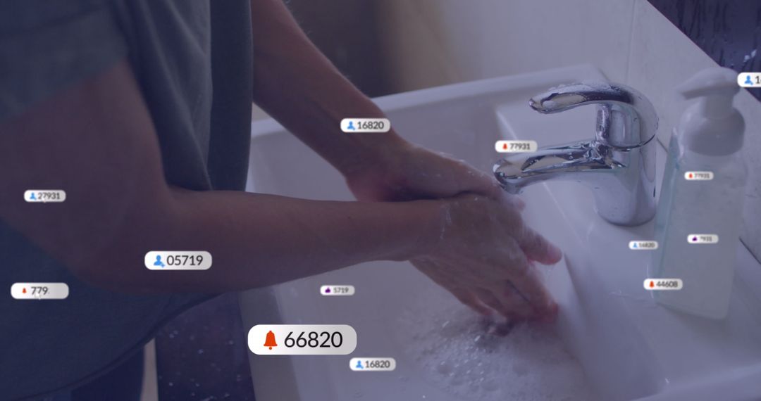 Digital Influence: Wash Hands Concepts with Social Media Icons
