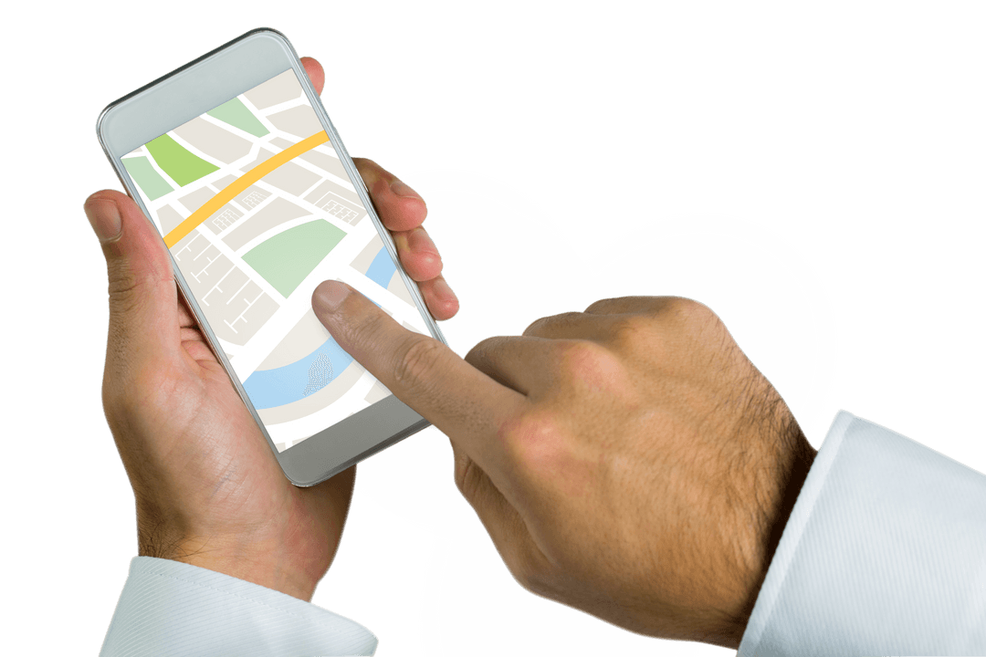 Transparent Phone Navigation with Map App in Hand - Download Free Stock Images Pikwizard.com