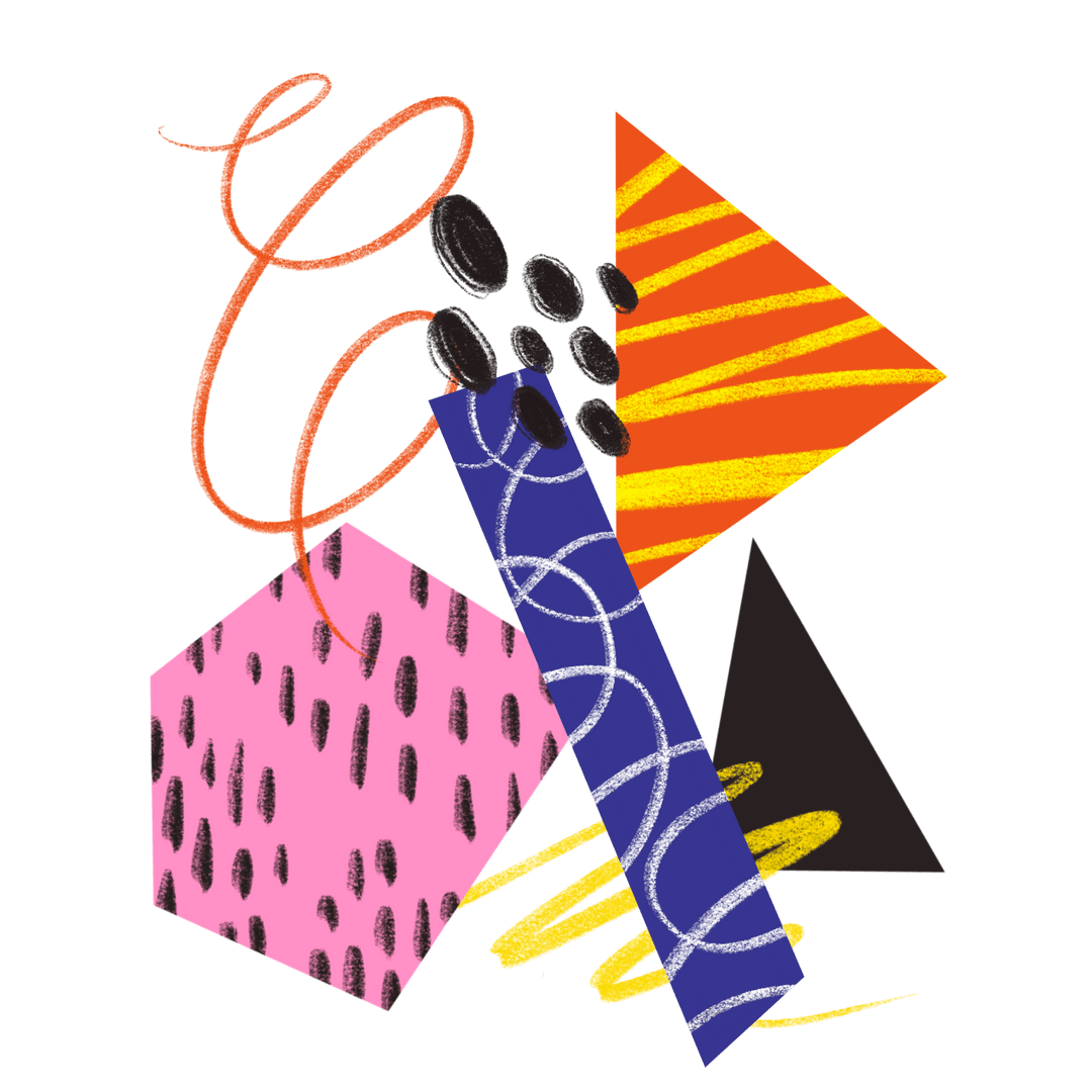 Abstract Geometric Collection on Transparent Design Background