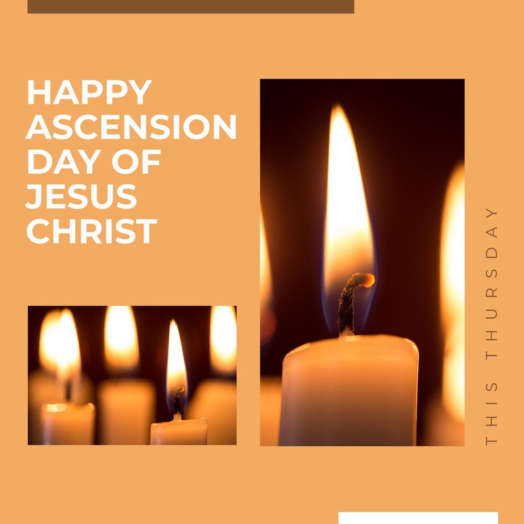 Lit Candle Collage for Ascension Day Celebration