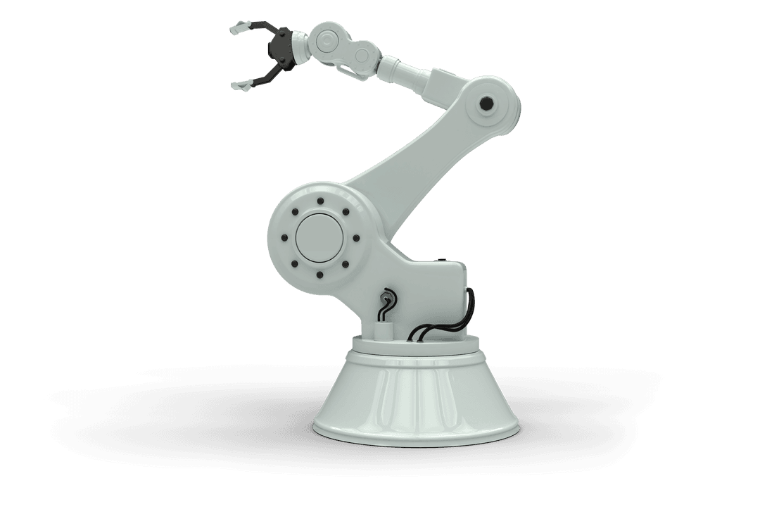 Robotic Arm on Transparent Background for Technology Design