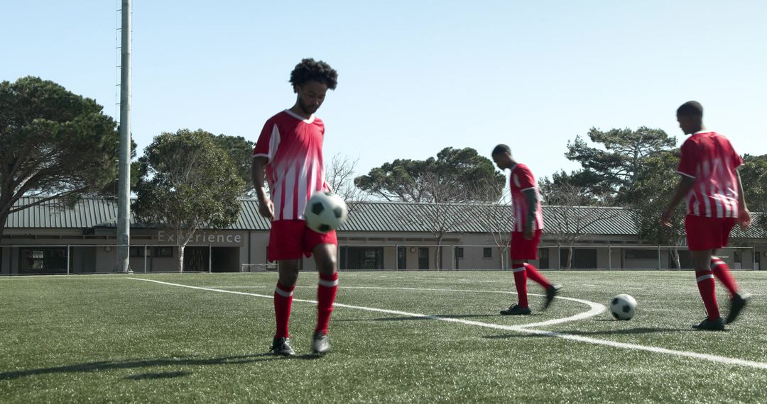 Soccer Training: Young Athletes Developing Teamwork and Skills on Field
