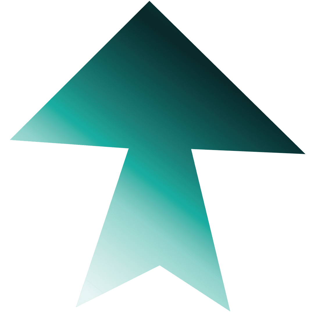Aquamarine Arrow Pointing Upward on Transparent Background