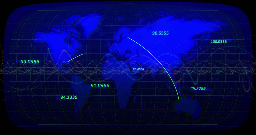Global Data Transmission Over Digital World Map