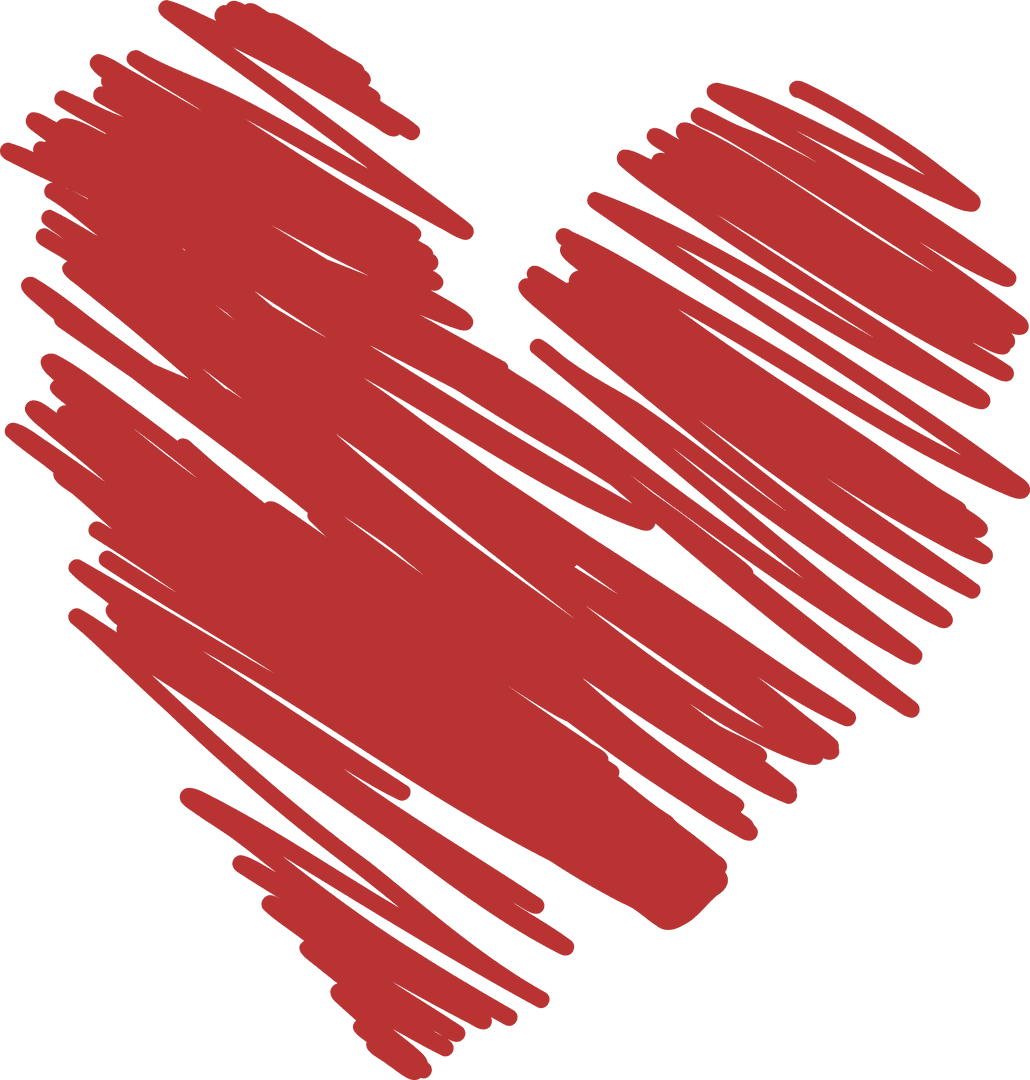 Transparent Red Scribbled Heart Shape for Love and Romance