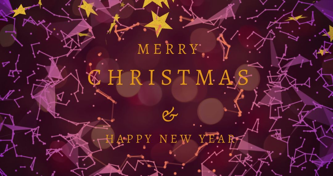 Elegant Christmas and New Year Greeting Card With Constellation Design