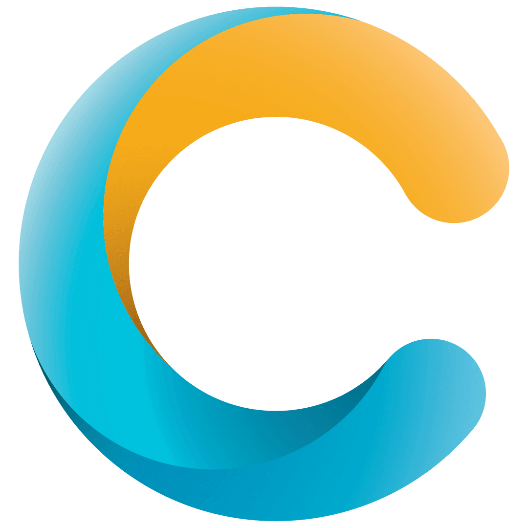 Colorful Abstract Shape with Blue and Yellow Gradient Background