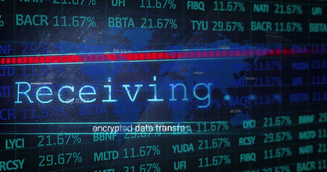 Global Digital Data Streaming Over World Map Interface