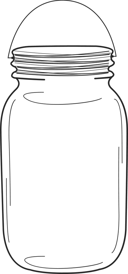 Transparent Glass Jar Illustration with Wire Handle and Screw Neck