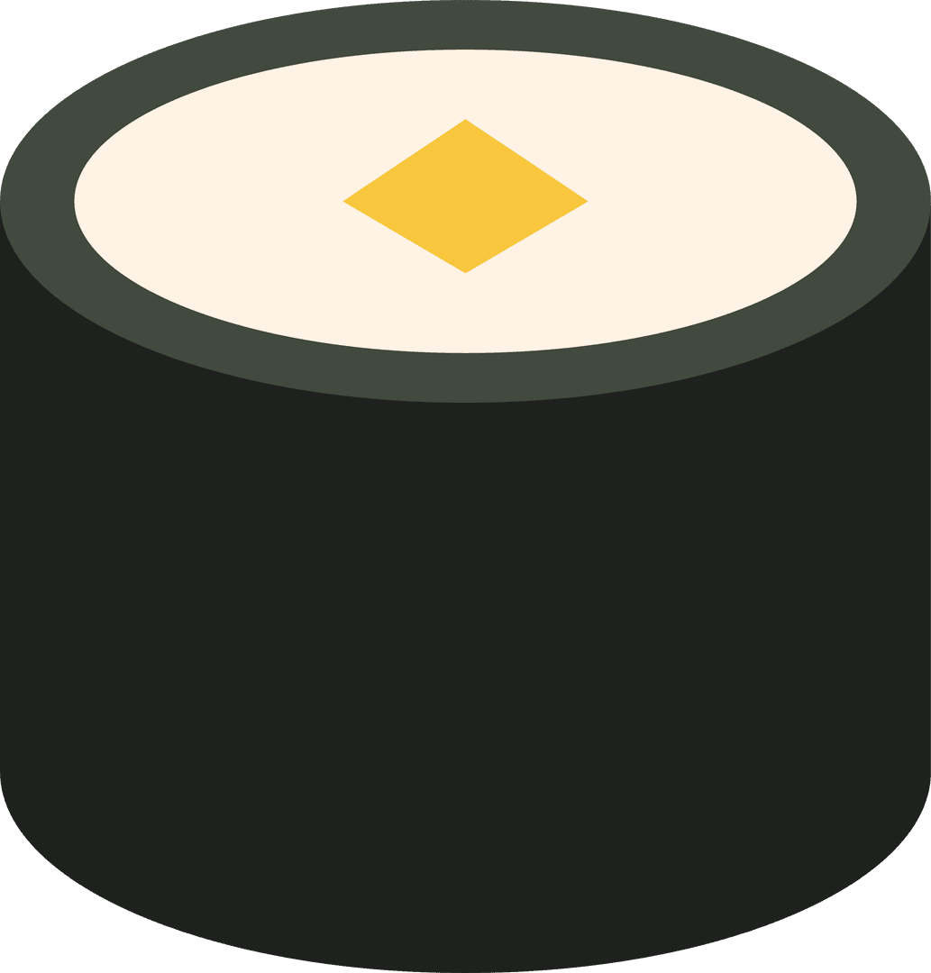 Minimalist Transparent Sushi Roll Illustration in Flat Design