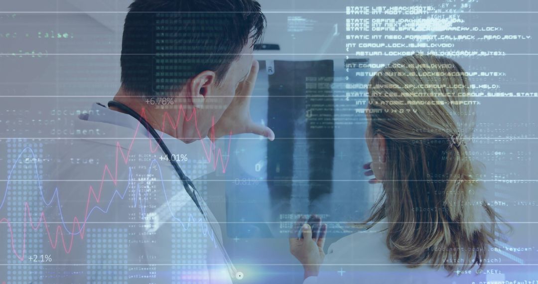 Doctors Analyzing X-Ray with Digital Technology Integration