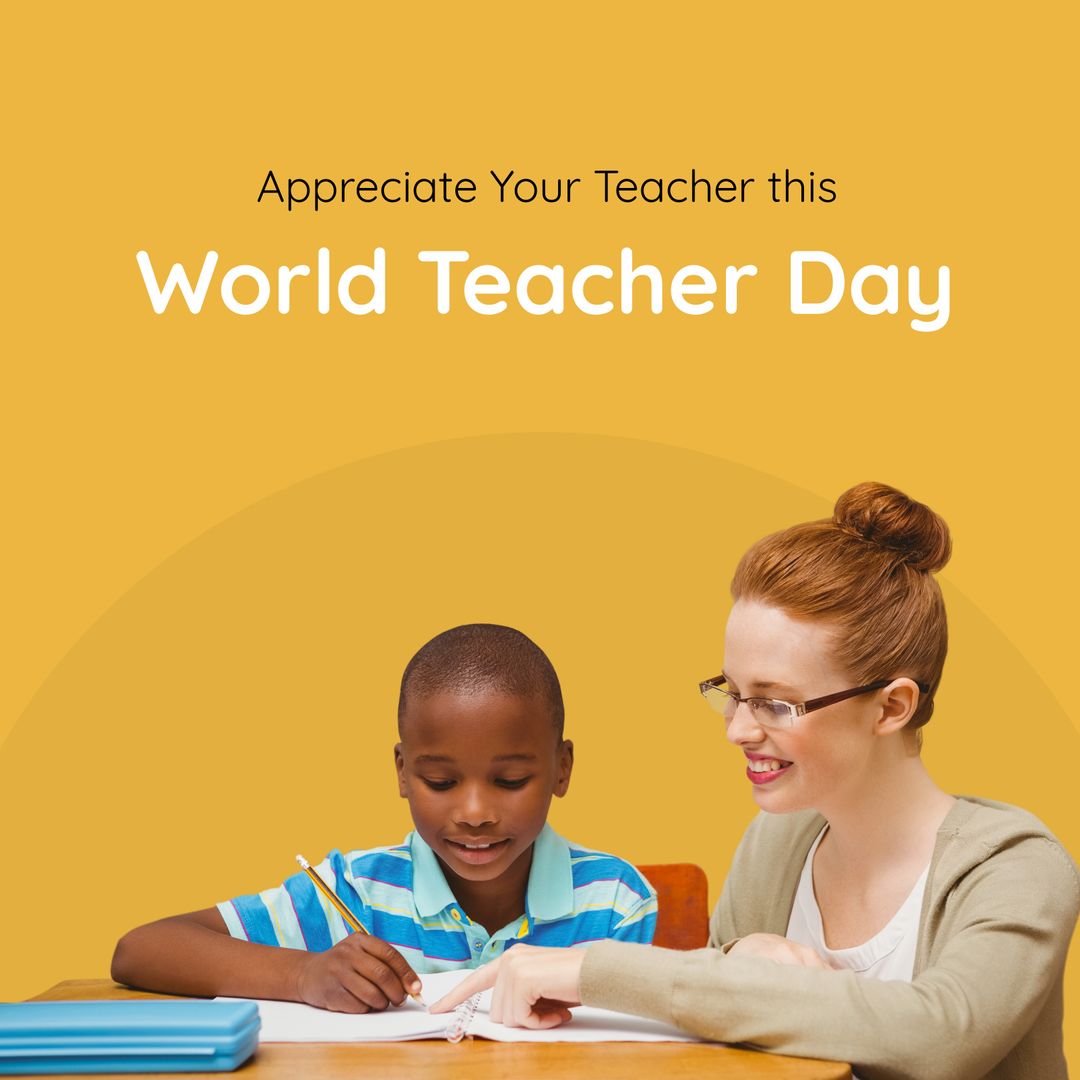 World Teacher Day Celebration with Diverse Classroom Scene