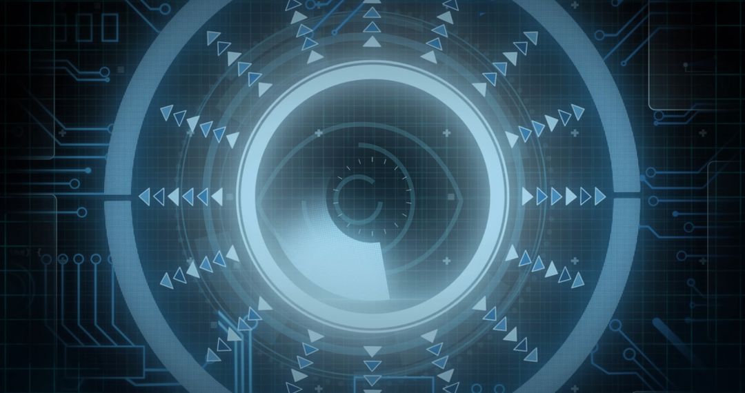 Futuristic HUD Interface on Dark Grid representing Innovation