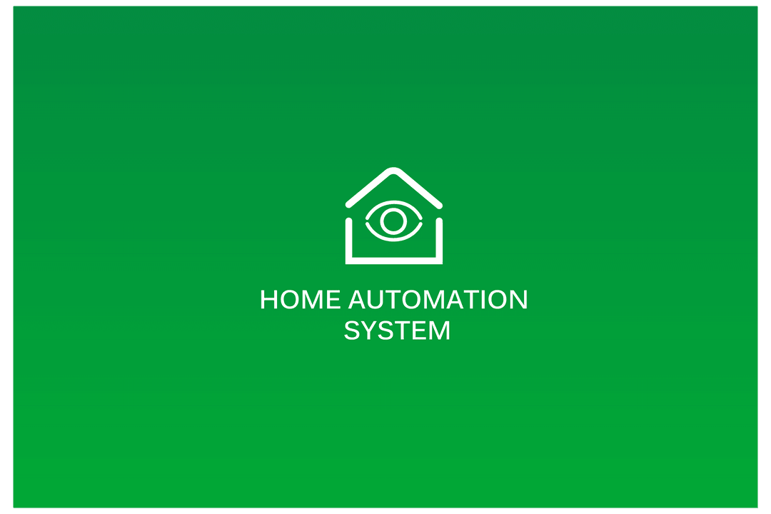Digital House Icon for Home Automation on Transparent Background
