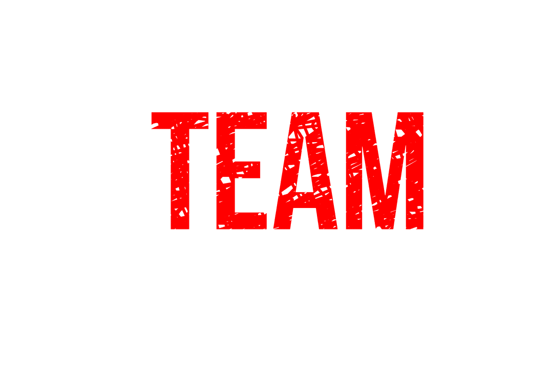 Bold Red Team Text on Transparent Background