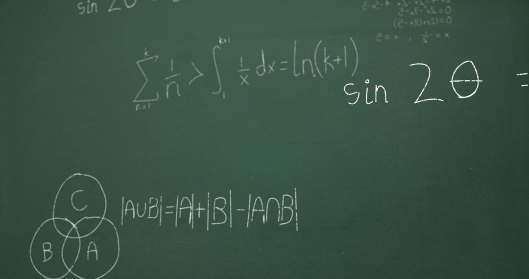 Mathematical Formulas on Green Chalkboard for Data Processing