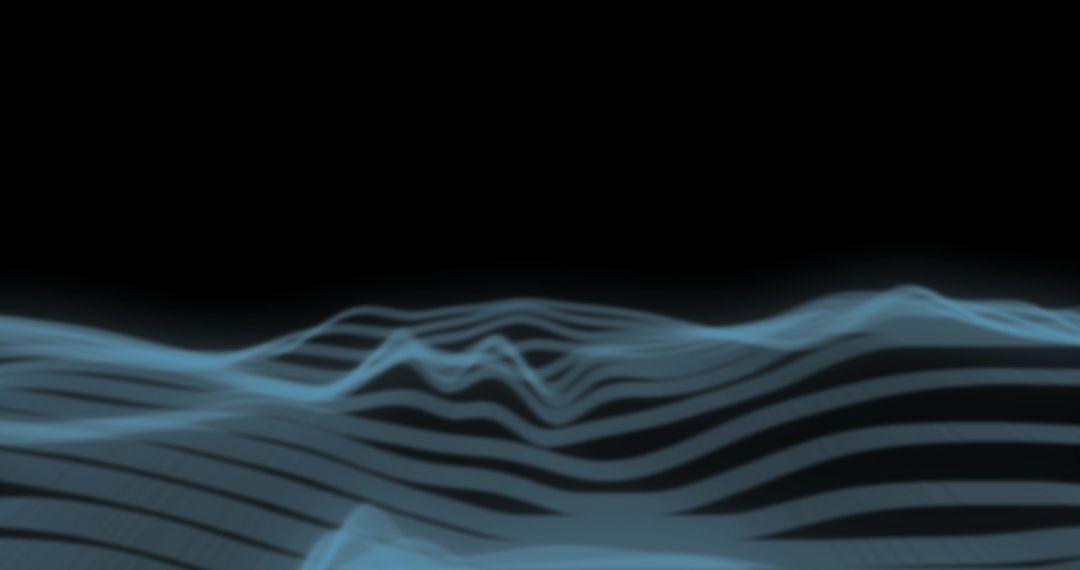 Blue Digital Wave Lines on Black Background