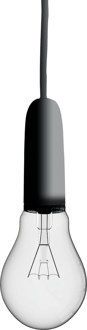 Transparent Hanging Light Bulb Symbol Illustrating Creativity