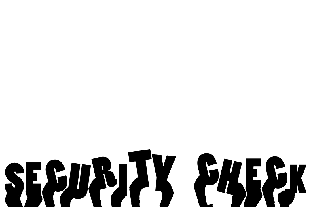 Digital Security Check Text with Hands on Transparent Background