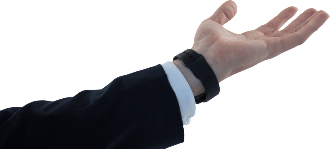 Caucasian Hand Gesturing on Transparent Background for Business Concept