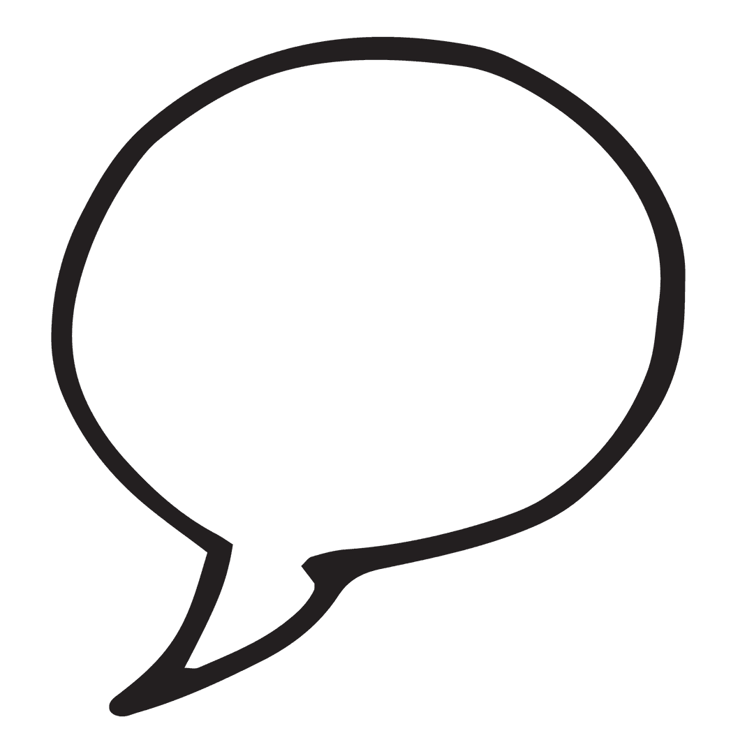 Hand-Drawn Speech Bubble on Transparent Background