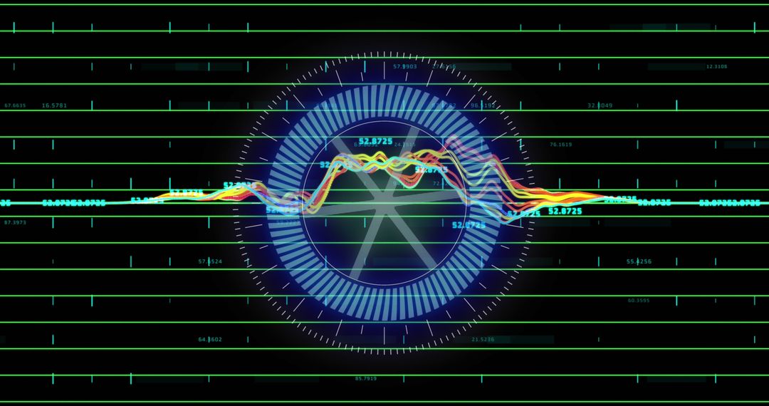 Futuristic Financial Data Interface and Analysis Display