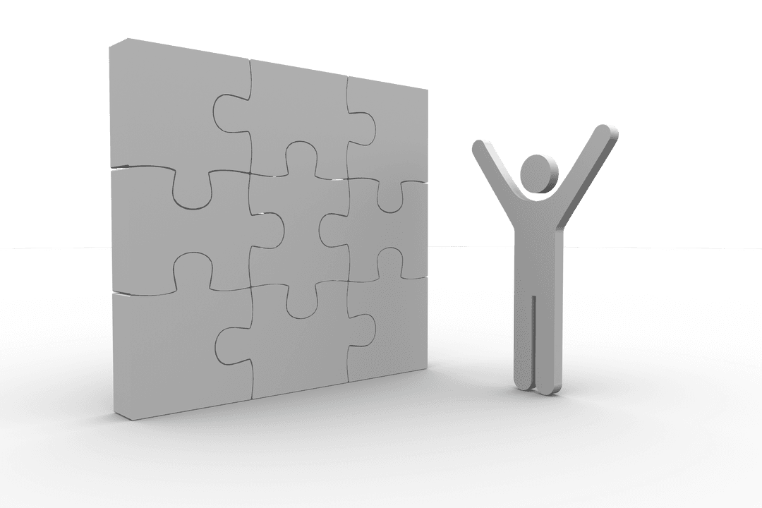 Joyful Stick Figure by Transparent Puzzle Solution - Download Free Stock Images Pikwizard.com