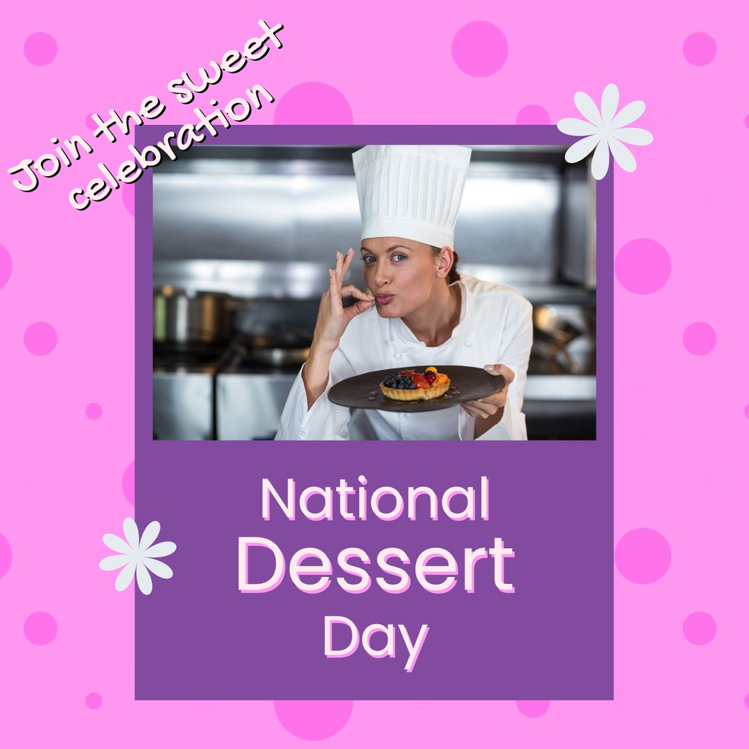 Female Chef Promoting National Dessert Day with Fruit Tart
