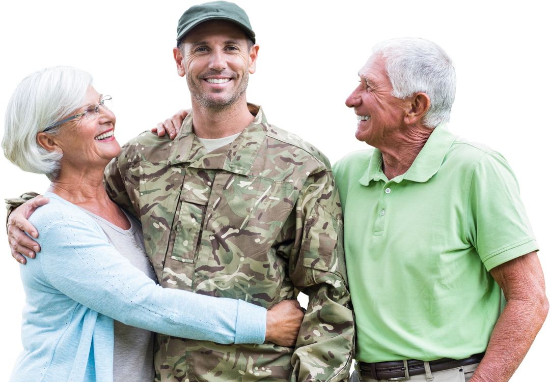 Soldier in Uniform Hugging Parents Transparent Background - Download Free Stock Images Pikwizard.com