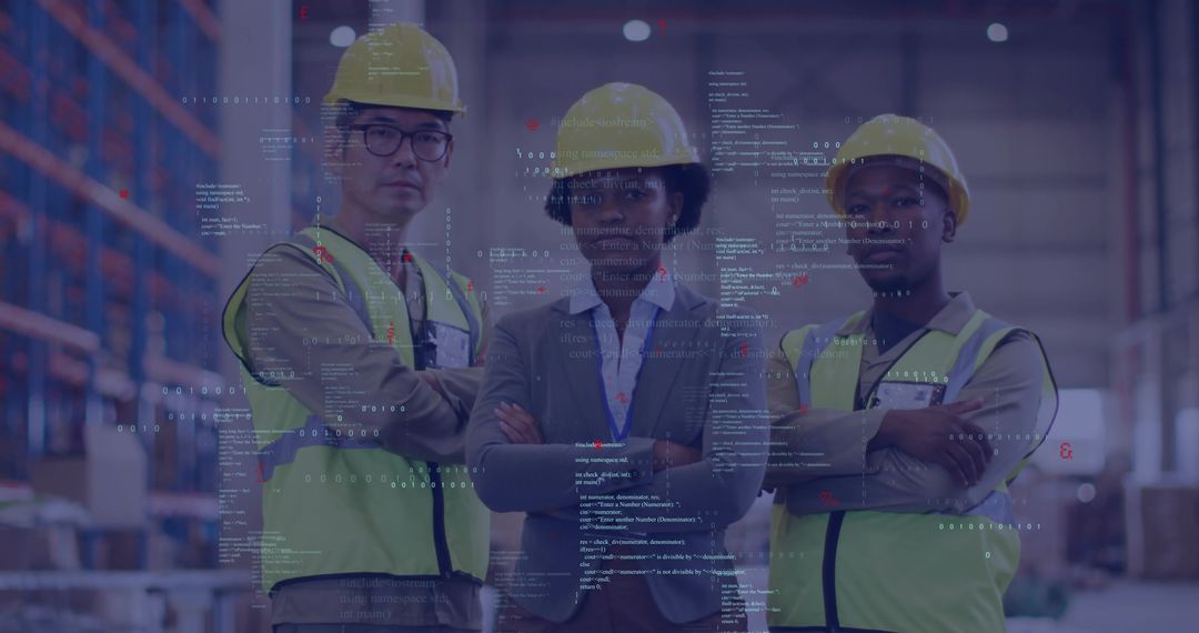 Warehouse leadership combining logistics with digital analytics and code overlay