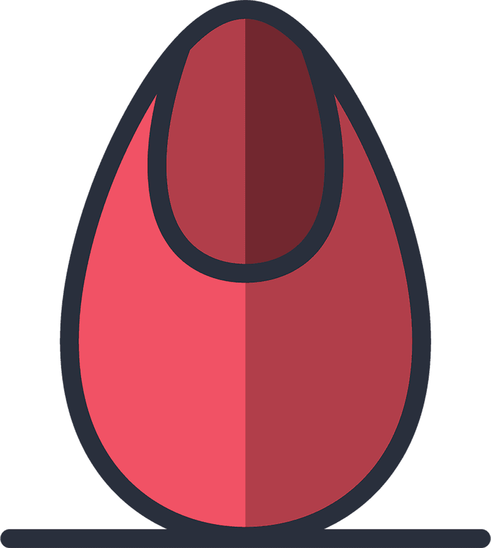 Abstract Organic Elliptical Shape in Red Tones on Transparent Background