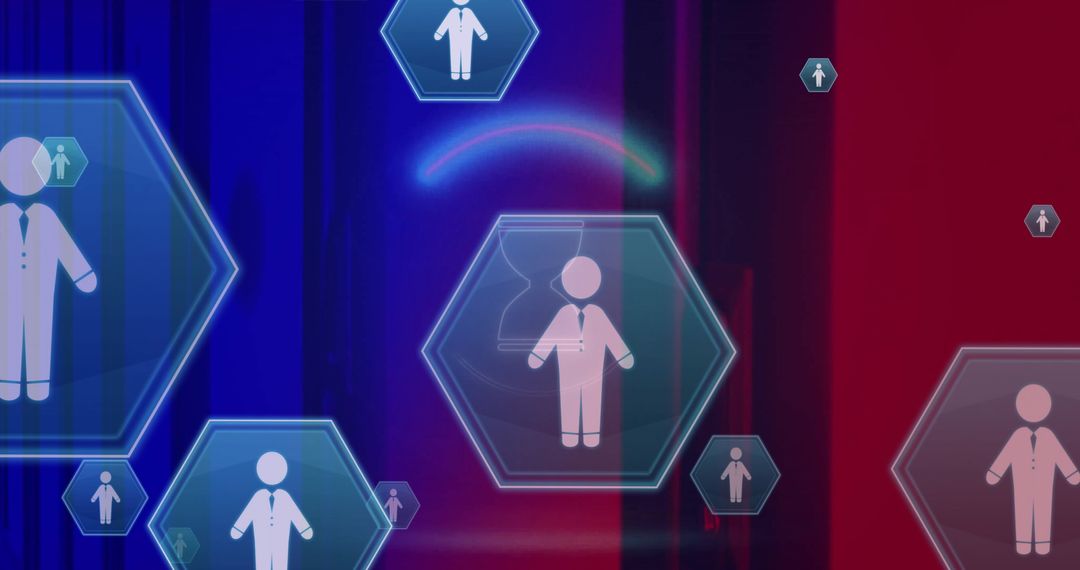 Digital Interface Icons in Futuristic Server Environment