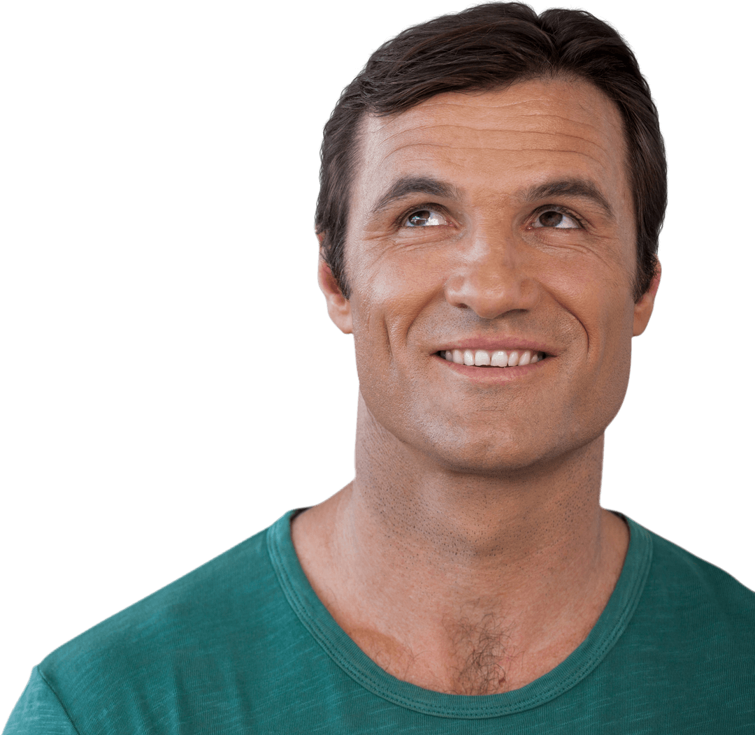 Happy Man Looking Up Transparent Background