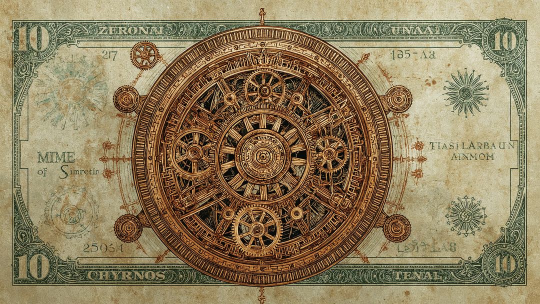 Steampunk Fantasy Currency with Intricate Gear Design
