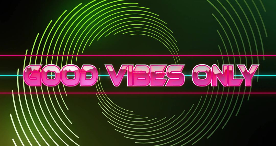 Good Vibes Only Neon Text over Abstract Digital Background