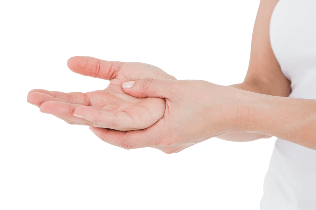 Transparent Hands Massaging Palm for Pain Relief Concept