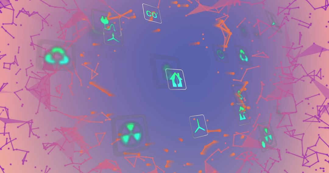 Digital Abstract with Icons for Environmental Technology